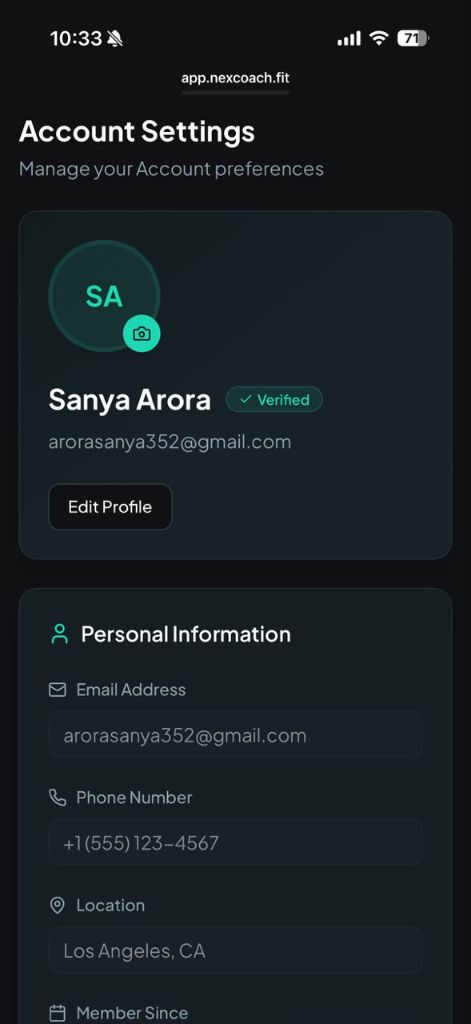 Account settings